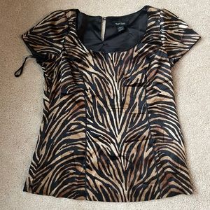 Cheetah print silk stretch shirt